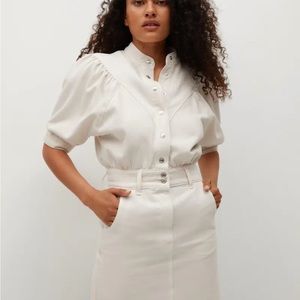 Mango Button Denim Dress